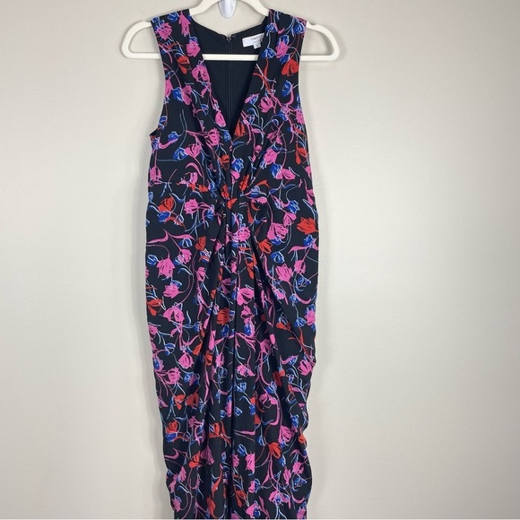 Thakoon Collective Womens 4 Dress Tulip Floral Gown Sleeveless V-Neck Pink Blue - Picture 6 of 12